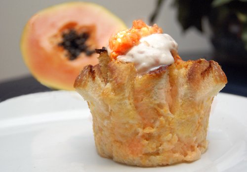 Papaya-bread-pudding