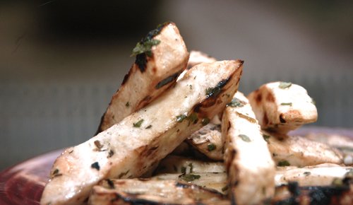 Grilled Marinated Celeriac Spears