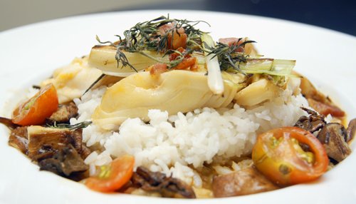 Haddock-mushrooms