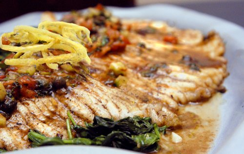 Skate Wing with Black Butter, Garlic and Arugula