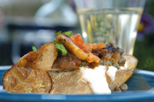 Artichoke and Mozzarella Bruschetta