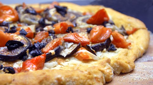 Eggplant and Late Summer Tomato Pizza
