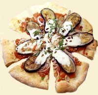 Caponata Pizza, with Eggplant, Tomato and Onions